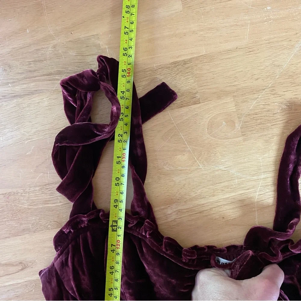 Reformation Antoinette Dress Red Velvet 8 - Picture 10 of 11